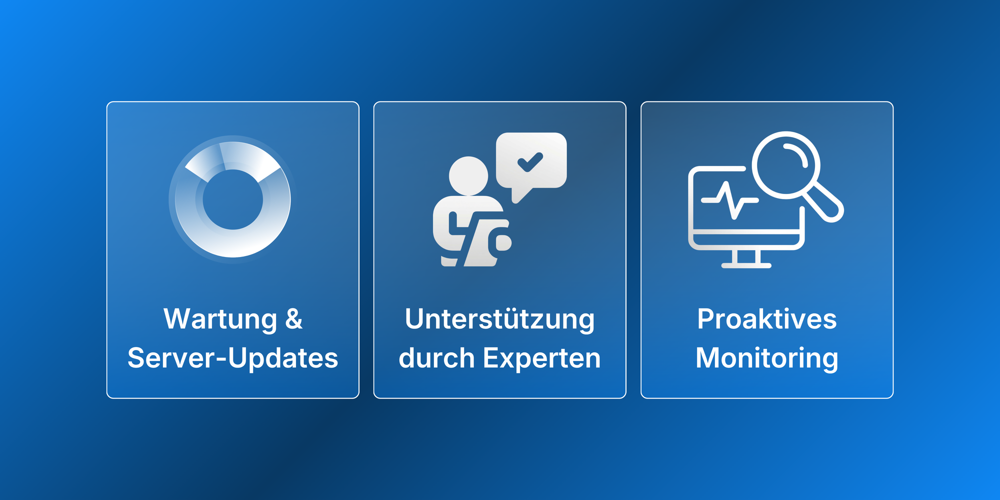 Wartung & Server-Updates, Unterstützung durch Experten, proaktives Monitoring